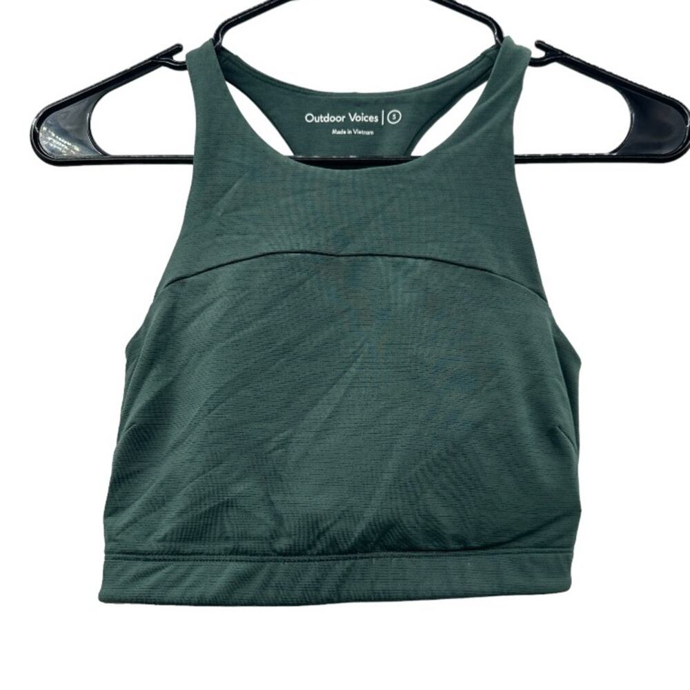 Outdoor Voices Techsweat Sleeveless Crop Top in Evergreen